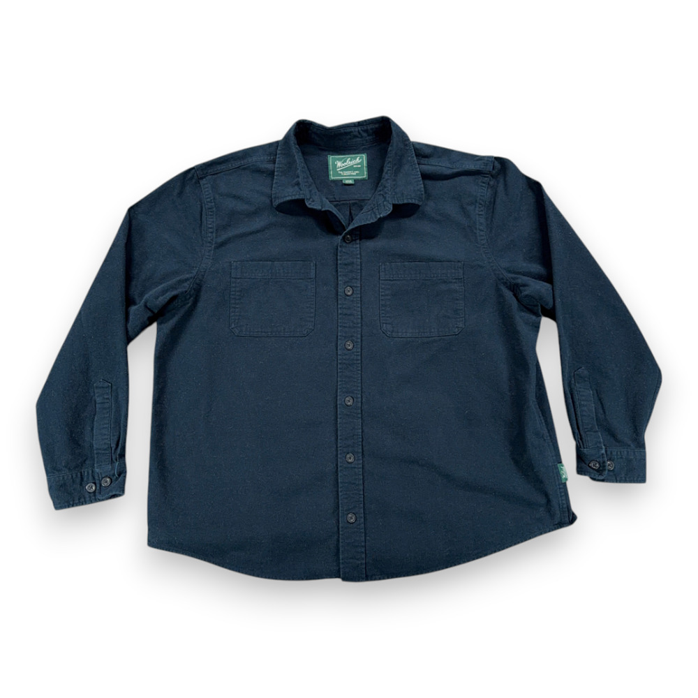 Woolrich Shirt Adult 2XL XXL Blue Cotton Chamois Flannel Outdoor Heritage Work